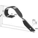 Federzinken links 120 x 20 mm für Kurzscheibenegge Nachbau  