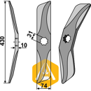 Couteau gauche au bore pour herse HANKMO HX-2215 adaptable - BlackSteel©