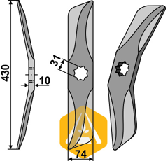 Rollspatenmesser links D Borstahl für Egge HANKMO HX-2215 Nachbau