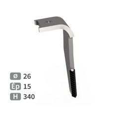 Dent de herse rotative Droite carbure triangulaires, fixation rapide PÖTTINGER 8762.40.025.0 adaptable
