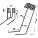 Griffe Ø10mm gauche pour semoir SULKY 981420 adaptable - Blacksteel©