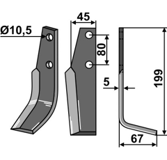 Fräsmesser Rechts 199 x 45 Goldoni Nachbau