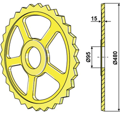 Rueda estelar para VÄDERSTAD 301012 adaptable - BlackSteel©
