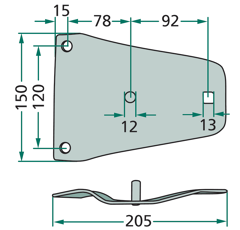 Porte-couteau pour faucheuse FELLA 101122 adaptable