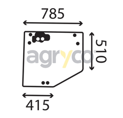 Vitre de cabine pour téléscopique MANITOU 52634429 adaptable
