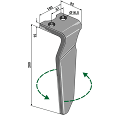 Kreiseleggenzinken - links RH111DEL Krone Nachbau