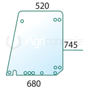 Vitre de porte D/G pour machine agricole FENDT 297810030500 adaptable