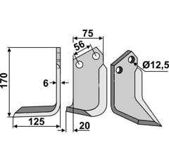 Fräsmesser - links HOL01L Holder Nachbau