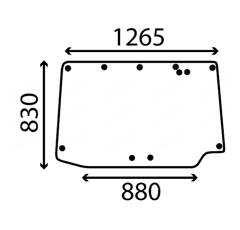 Vitre arrière supérieure pour tracteur SAME 0.007.7338.0/10 adaptable