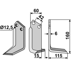 Fräsmesser Rechts 160 x 60 Sicma Nachbau