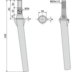 Kreiseleggenzinken Celli 345mm Nachbau