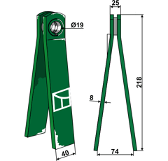 Dent de préparation 218 mm pour KRONE 00 250 550 3 adaptable - BlackSteel©