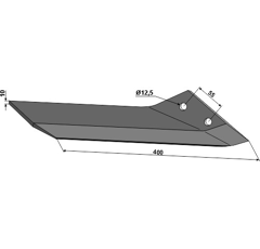 Lemken - 3374540 - Soc ailette droit KF52  - 400x10 mm - BlackSteel©