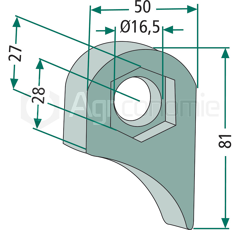 Bride de fixation 81 mm pour broyeur BERTI adaptable