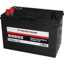 Batería tractor 12v 95Ah de descarga lenta con doble terminal + a la izquierda | TECHNI-POWER