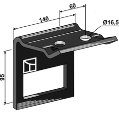 Halter für Zinken 100x16 - 80x80