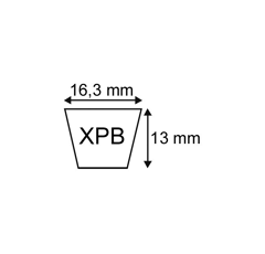 Courroie trapézoidale crantée XPB1950 - 16,3X13X1950 mm | TECHNI-POWER