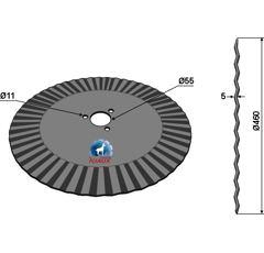Coutre circulaire ondulée Ø 460 x 5 mm adaptable - Blacksteel©