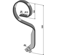 Dent 5 x 32 mm pour herse adaptable - BlackSteel©