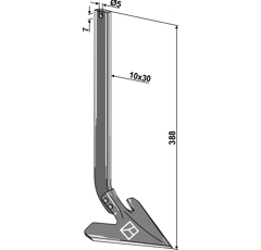Stiel kpl. mit Schar - Schmotzer - Nachbau