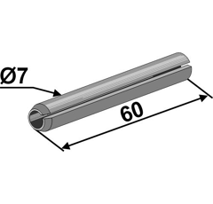 Goupille élastique 7 x 60 mm pour herse rotative NIEMEYER adaptable