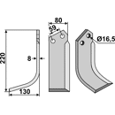 Fräsmesser Links 220 x 80 Rabe Nachbau