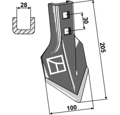 Soc Lilla-Harrie 205 mm pour cultivateur adaptable