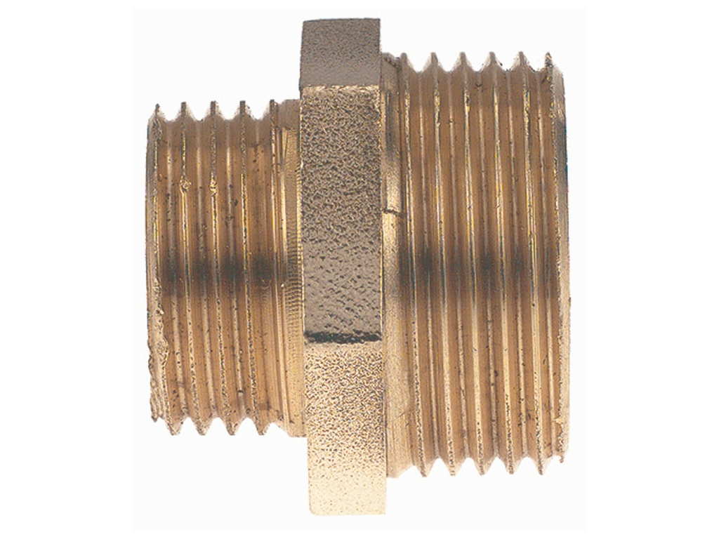 Raccords Laiton - Mamelon Double Mâle Réduit 17x23 / 15x21 - Pour Tuyauterie, Plomberie