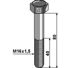Boulon M16x1,5 x 80 pour broyeur AGRIMASTER adaptable - Blacksteel©