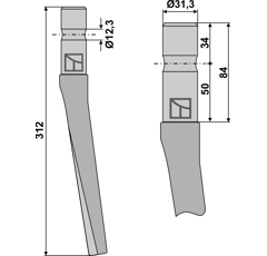 Dent herse  Feraboli 312mm 7A46026 adaptable - BlackSteel©