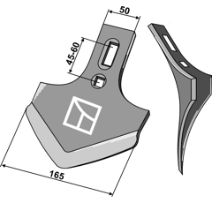Reja 165 mm para cultivador adaptable