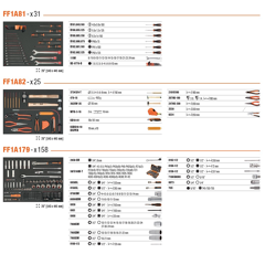 Werkstattwagen, 6 Schubladen, schwarz, inklusive Werkzeug, 214-tlg, BAHCO