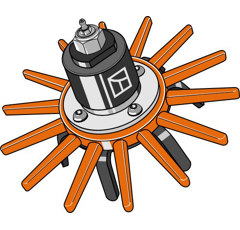 Fingerhackelement komplett mit Lager - Ø240mm - K.U.L.T - weich