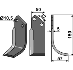 Fräsmesser Rechts 150 x 50 Comeb Nachbau