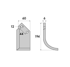 Lame gauche pour fraise-rotavator MASCHIO 19100418 adaptable