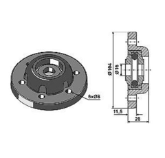 Scheibenlager Ø 104 mm für Sämaschine SALFORD CT501535B304 Nachbau