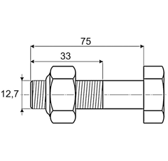Boulon 75 mm pour machine agricole MC CONNEL DEB512 adaptable