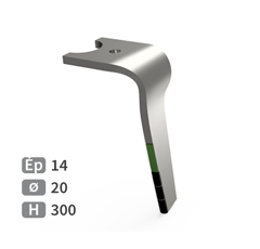 Dent de herse rotative Droite, 3 plaquettes carbure, fixation rapide KUHN K2500081 adaptable