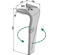 Kreiseleggenzinken 110x26x320 LI - Nachbau