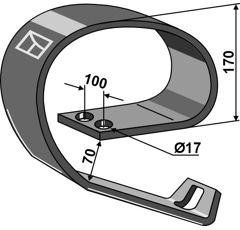 Lame ressort 150 x 14 mm pour cultivateur KONGSKILDE adaptable