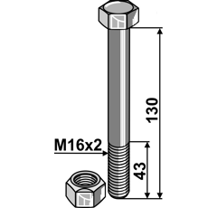 Schraube mit selbstsichernder Mutter - Gewicht 0.248 kg
