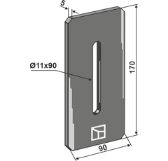 Racloir pour rouleaux packer PÖTTINGER 001161701 adaptable 