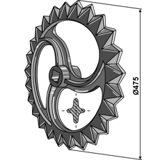 Sternring für AMAZONE 40879 475 GG20 MIT 30-INNENVIERKANT – Nachbau  