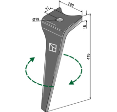 Kreiseleggenzinken 120x15-426 rechts Nachbau  