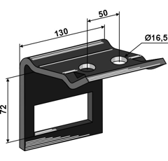 Halter Zinken 90 x 13 mm Nachbau  