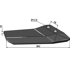 Flügelschar beschichtet rechts - für AMAZONE 78400623 Nachbau