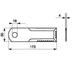 Couteau cranté pour moissonneuse-batteuse LAVERDA Z55610 adaptable