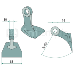 Marteau pour broyeur MC CONNEL 4000243 adaptable 
