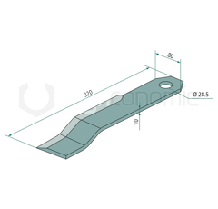 Couteau droit pour broyeur SCHMIDT 139197-8 adaptable