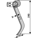 Fléau 190 x 30 x 8 mm pour broyeur MASCHIO T40005143 adaptable